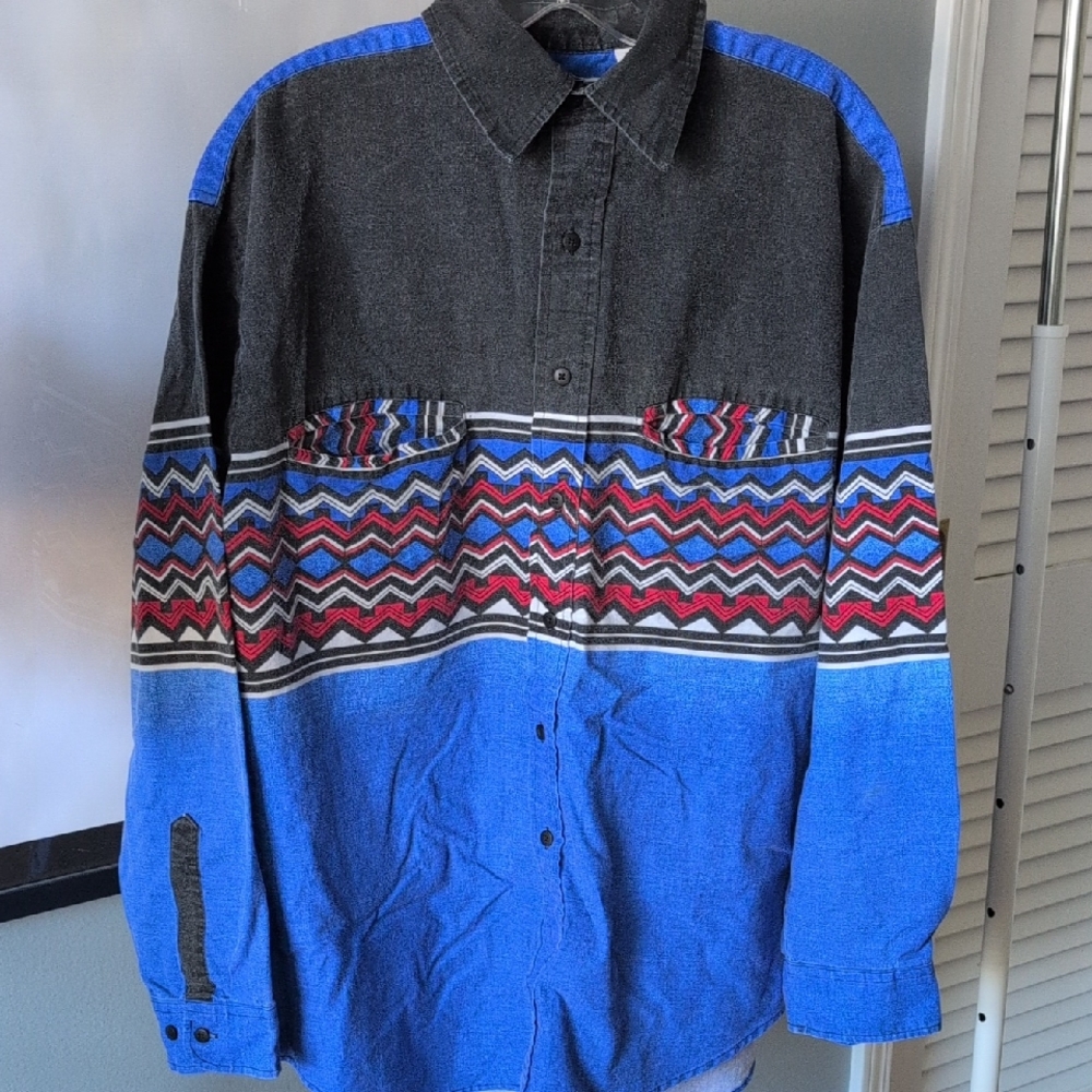 VTG Western Plains Shirt. Size L. 100 Cotton.